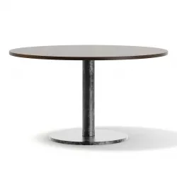Round Wood and Metal Table 3D model