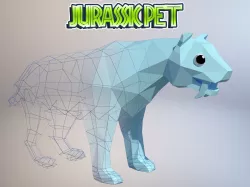 Saber toothed tiger Low-poly  3D model