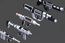 science fiction weapons 3D model