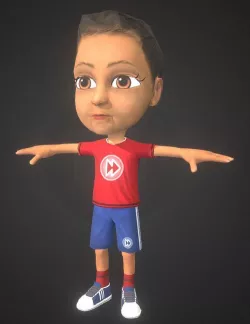 South Asian Boy  Low-poly  3D model