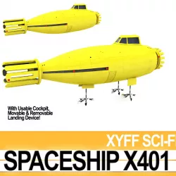 Spaceship X401 3D model