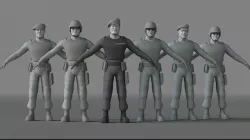 Stylized soldiers pack Low-poly  3D model