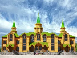 Tatarian style wooden mosque 3D model