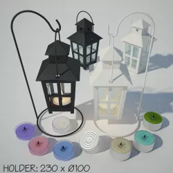 Tealight Lantern Stand Vintage lamp post 3D model