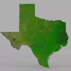 Texas State in 3ds and obj format 3D model