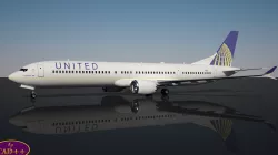 United Airlines 737 MAX-10 Low-poly  3D model