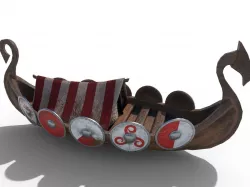Viking Ship Drakkar PBR Low Poly Low-poly  3D model
