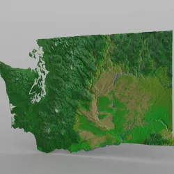 Washington State in 3ds and obj format 3D model