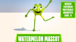 WATERMELON MASCOT ALIEN CREATURE 3D model