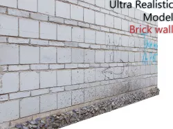 White brick wall Scan 3D model
