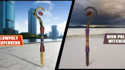 WITCH AND SUPERHERO SCEPTER Low-poly  3D model