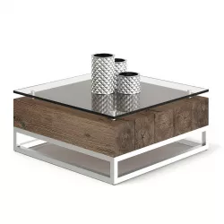 Wood and Glass Coffee Table 3D model