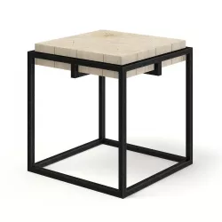 Wood and Metal Square Coffee Table 3D model