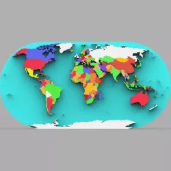 World Map in 3ds and obj format 3D model