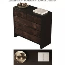 WYETH SPLIT BAMBOO 5 DRAWER DRESSER 3D model