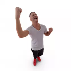 Young Fan Man 3D model