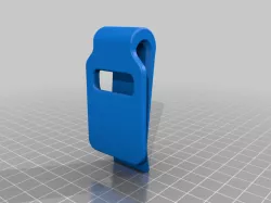 Clip for vertical strap, such as a pinpointer holster.