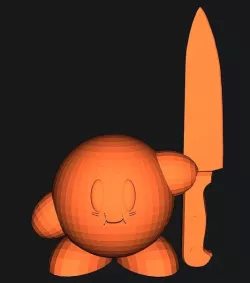  Kirby with a knife - remix face added