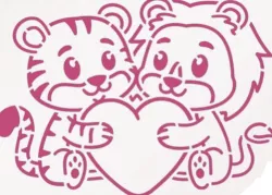 Lion and Tiger stencil
