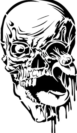 Zombie Skull stencill