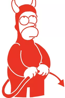 Devil Homer stencil