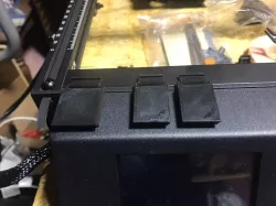 Longer Ray5 sd card slot, PC cable plug & on-off switch print in place hinged flip up covers