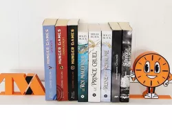 Miss Minutes and TVA logo Book Stands
