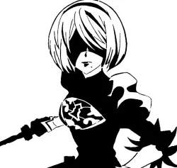 Nier Automata 2B stencil 4