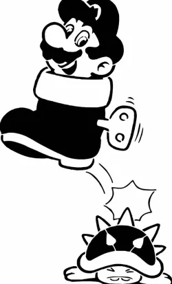 Shoe Mario stencil
