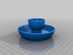 Convenient egg cup with spoon holder and bin area, stackable