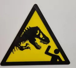 ISO 7010 Style Jurassic Park Warning Sign