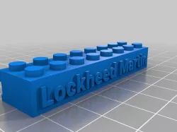 Lockheed Martin-MFC Raised-Recessed YL LEGO 8-Stud Nameplate