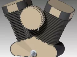 wooden V2 engine desk lamp