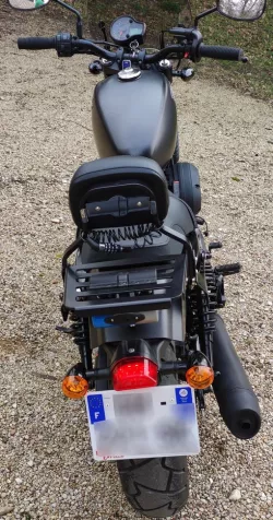 Hyosung Bobber 125 motorbike disc lock holder on Sissy bar