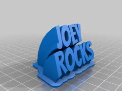 My Customized Sweeping 2-line name plate Joey Rocks