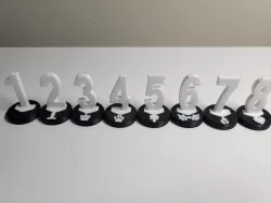 Numbered Miniatures with Modular Enemy Type 25mm Base
