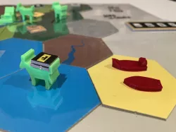 Road & Boat board game meeples and tokens - Modified & Box