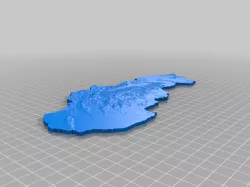 Slovakia topographic 3D map