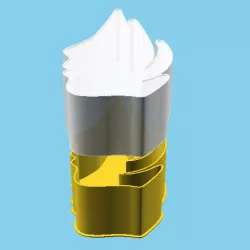 Stylized face profile, nestable box (v1)