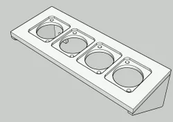 24mm XLR holder plate for 4 sockets with mounting