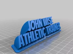 AT Customized Sweeping 2-line name plate (text)