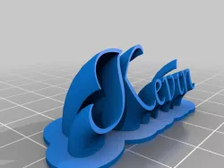 My Customized Sweeping 2-line name plate (text)