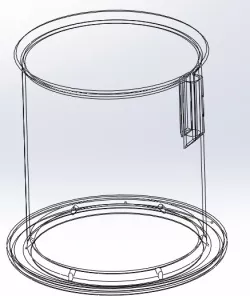 Plant Pot with Integral saucer + lamp mounting boss