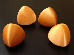 Rounded symmetric spheroform tetrahedron