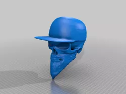 Skull with Beard with Hat with Pencil hole
