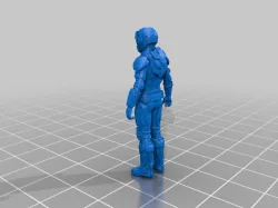 Space Sim Pilot t pose stl and rigged Blender files