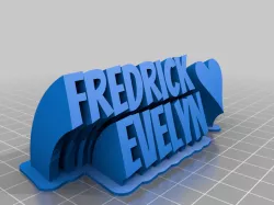 Fred-EvelynMy Customized Sweeping 2-line name plate (text)