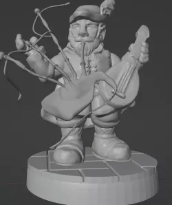 Gnome bard with bagpipes