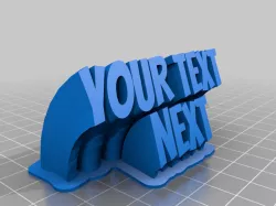 My Customized Sweeping 2-line name plate (text)