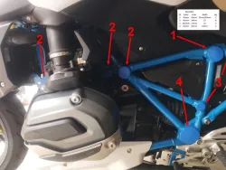 BMW R1200R/R1200RS (K53/K54 LC) Frame Plugs 2015-2018